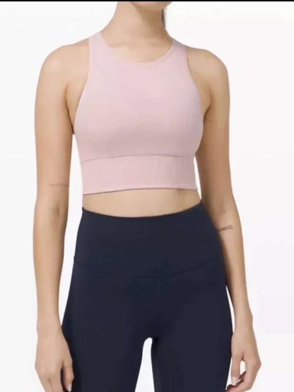 Lululemon Athletica Racerback Sports Crop Top Blush Size 10